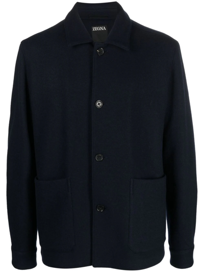 Zegna Blue Jackets In Black