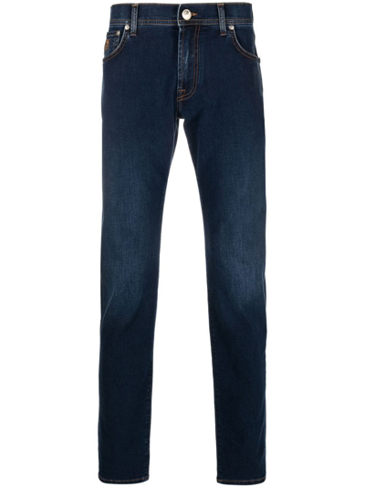 Corneliani Straight Leg Mid-rise Jeans In Blue