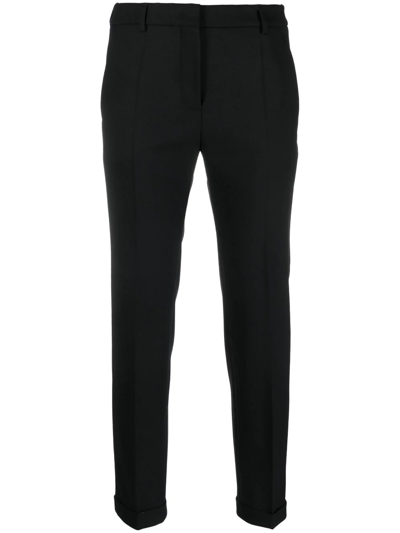 Incotex Straight-leg And Mid-rise Wool Tailored Trousers Clothing In Black