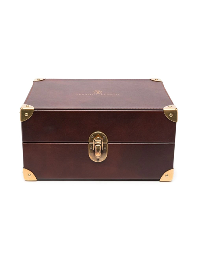 Brunello Cucinelli 8-piece Leather Watch Box In Braun