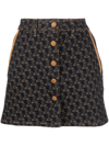 Lanvin Logo-jacquard Denim Skirt In Blue