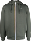 K-way Logo-patch Zip-up Hoodie In Grün