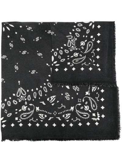 Avant Toi Bandana-print Cashmere Scarf In Schwarz