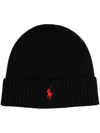 Polo Ralph Lauren Logo-embroidered Wool Beanie In Black