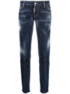 Dsquared2 Jennifer Low-rise Skinny Jeans In Blau