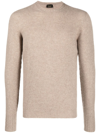 Drumohr Crew-neck Cashmere Jumper In Neutrals