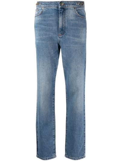 Twinset Stonewashed Straight-leg Jeans In Blau
