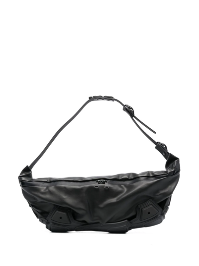 Innerraum Black Leather Module 03 Half Moon Shoulder Bag In Schwarz