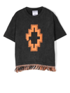 MARCELO BURLON COUNTY OF MILAN LOGO-PRINT FRINGED-TRIM T-SHIRT