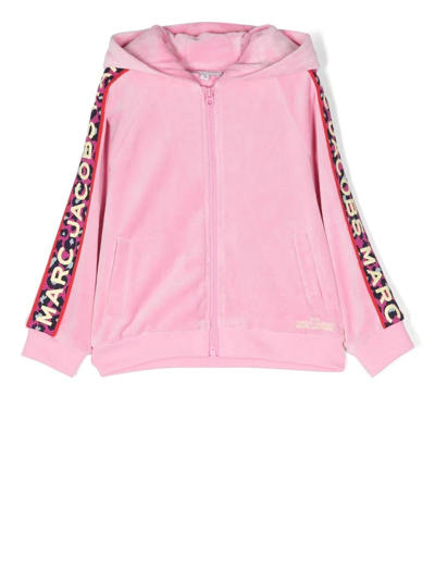 Marc Jacobs Jacquard Logo-tape Track Jacket In Pink