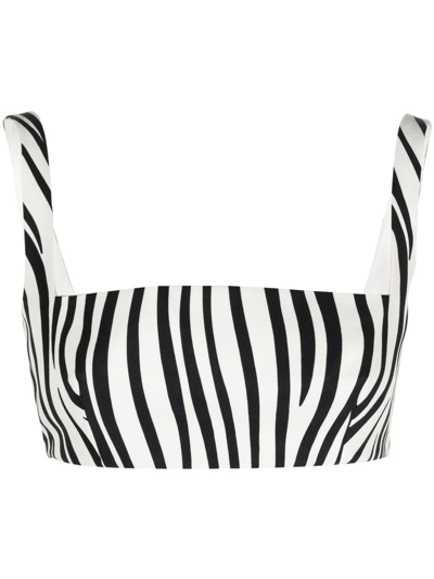 Valentino Zebra 1966 Print Crop Top In Black