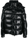Moncler Maya High-shine Padded Jacket In Black