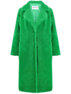 Stand Studio Maria Oversized Faux Shearling Coat In Grün