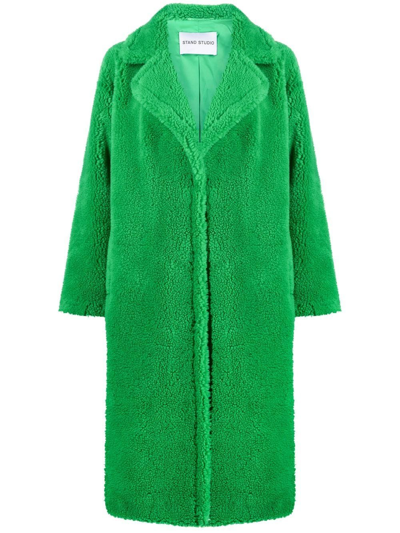 Stand Studio Maria Oversized Faux Shearling Coat In 560