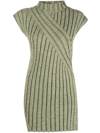 Colville Turtleneck Cap-sleeve Twisted Rib Tunic In Grün