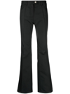 Courrèges Logo-embroidered Bootcut Trousers In Black