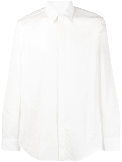 Fendi Logo Ton Sur Ton Allover Shirt In White