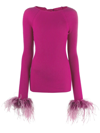 Giuseppe Di Morabito Feather-trim Backless Jumper In Violett