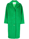 Stand Studio Faux Shearling Single-breasted Coat In Green