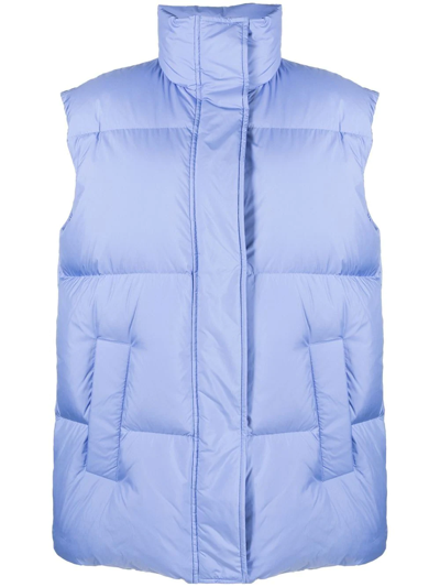 Stand Studio Oversize Padded Gilet In Blue