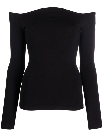 Valentino Crepe Off-the-shoulder Minidress In Black