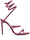 René Caovilla 110mm Crystal-embellished Sandals In Rot
