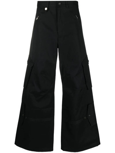 Egonlab Wide-leg Cargo Trousers In Schwarz