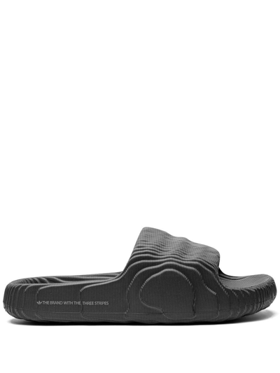 Adidas Originals Adilette 22 Pool Slides In Black/black/black