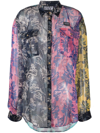 Versace Jeans Couture Chiffon Print Tapestry All-over Shirt In Rosa