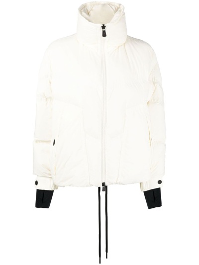 Moncler Woman White Cluses Short Down Jacket