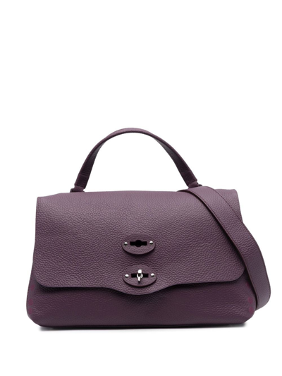 Zanellato Grained Leather Tote Bag In Violett