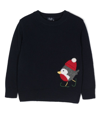 Il Gufo Bird-embroidery Wool Sweater In Blau