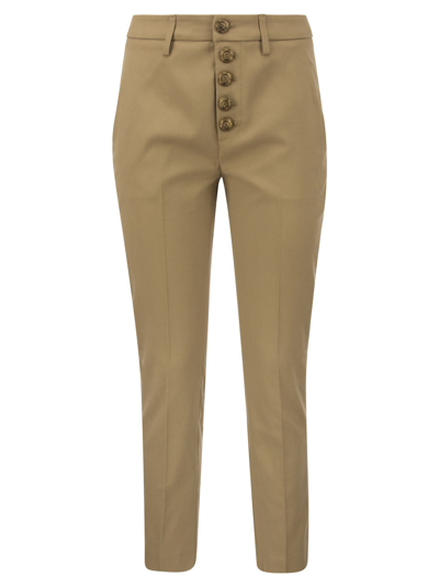 DONDUP CARMEN - SLIM GABARDINE LYOCELL TROUSERS