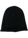 Kenzo Chunky-knit Wool Beanie In 99 - Black