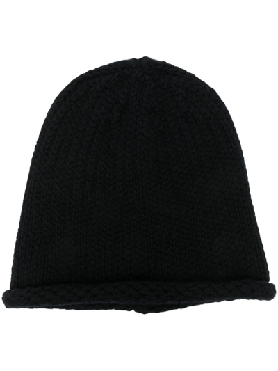 Kenzo Chunky-knit Wool Beanie In 99 - Black