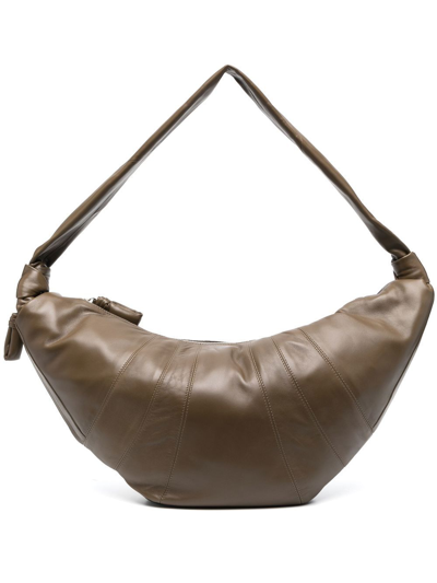 Lemaire Soft Nappa Leather Large Croissant Bag In Dark Olive