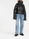 Rick Owens Quilted Funnel-neck Regular-fit Leather-down Jacket In 09 Black