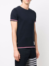 Thom Browne Men Tee In Cotton Interlock In Blue