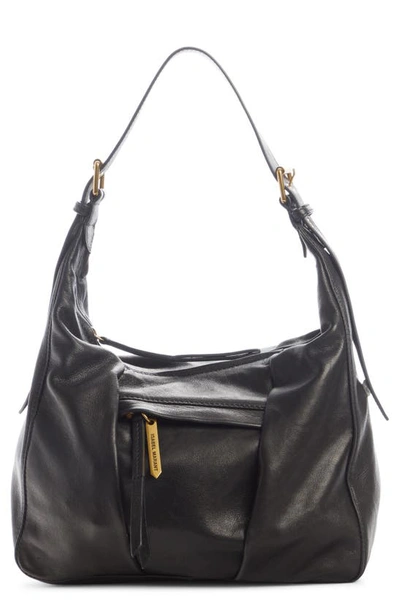 Isabel Marant Mini Niamey Lambskin Hobo Bag In Black