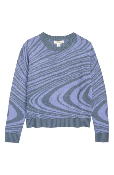 Treasure & Bond Kids' Pattern Pop Organic Cotton Blend Sweater In Purple Secret Swirl