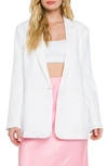 Endless Rose Tailored Single Button Blazer In True White