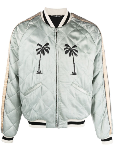PALM ANGELS EMBROIDERED-MOTIF QUILTED JACKET