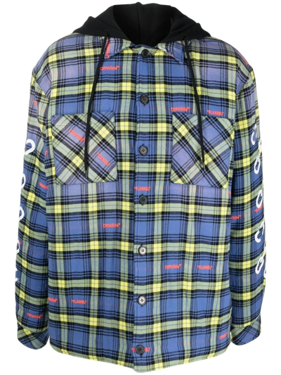 OFF-WHITE PLAID-CHECK SHIRT JACKET