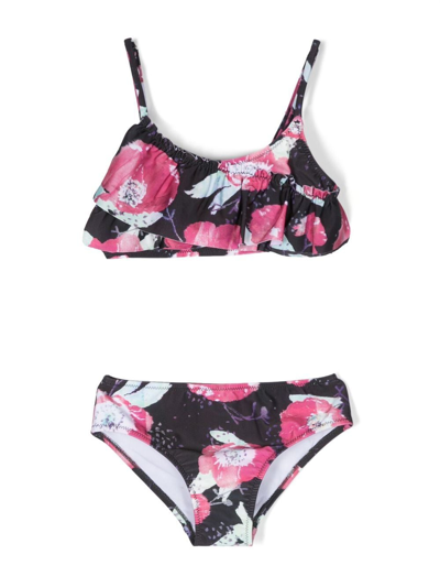 Andorine Kids' Floral-print Bikini Set In Pink