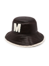 MM6 MAISON MARGIELA LOGO-PATCH FAUX-LEATHER HAT