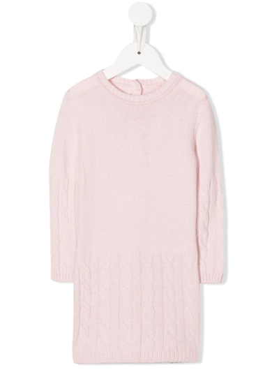 Lapin House Babies' Cable-knit Detail Dress In Pink