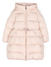 Il Gufo Drawstring-waistband Hooded Coat In Pink