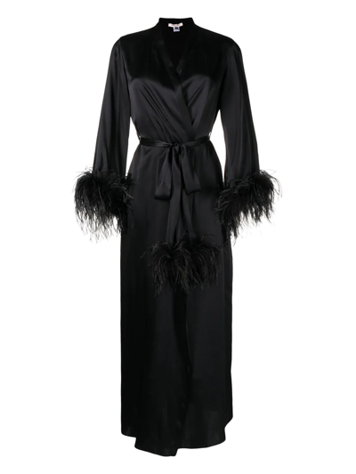 Gilda & Pearl Camille Long Robe In Black