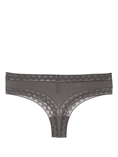 Eres Gabby Zigzag-trim Brazilian Briefs In Grey