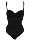 Wolford Formfitting Sleeveless V-neck Bodysuit In Black